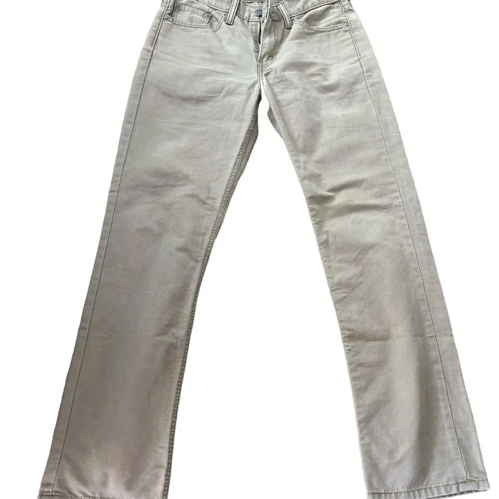 Levi's Men's Khaki Jeans Size 29x30‎ Beige Straight Fit 5-Pocket Design